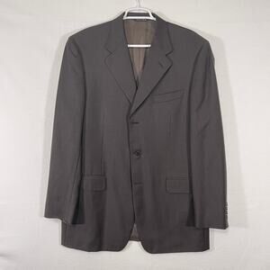 Canali Brown 3 Button Blazer Mens 52L Long Suit Sport Coat 100% Wool Big & Tall